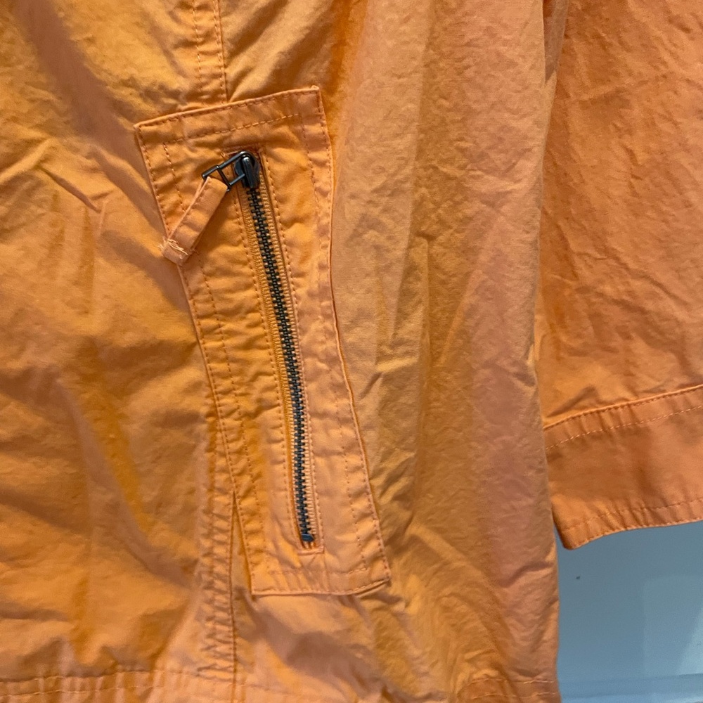 Chico’s Jacket Size 2 Button Up Pockets Orange Fa… - image 4